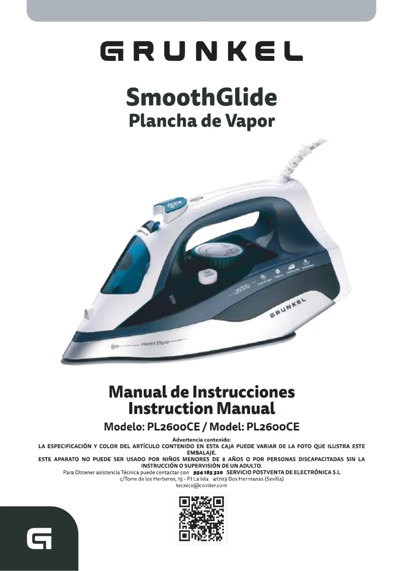 Image de la première page du manuel de l'appareil SmoothGlide PL-2600CE