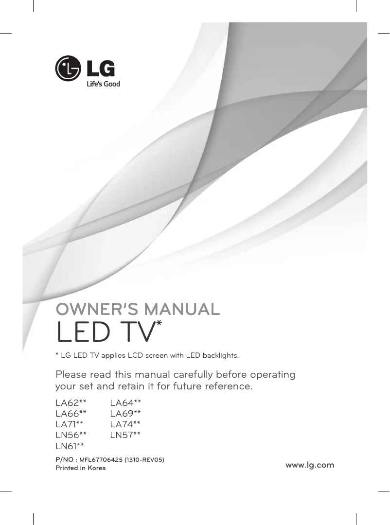 Page n°1 - Manuel utilisateur LG 55LA740Y