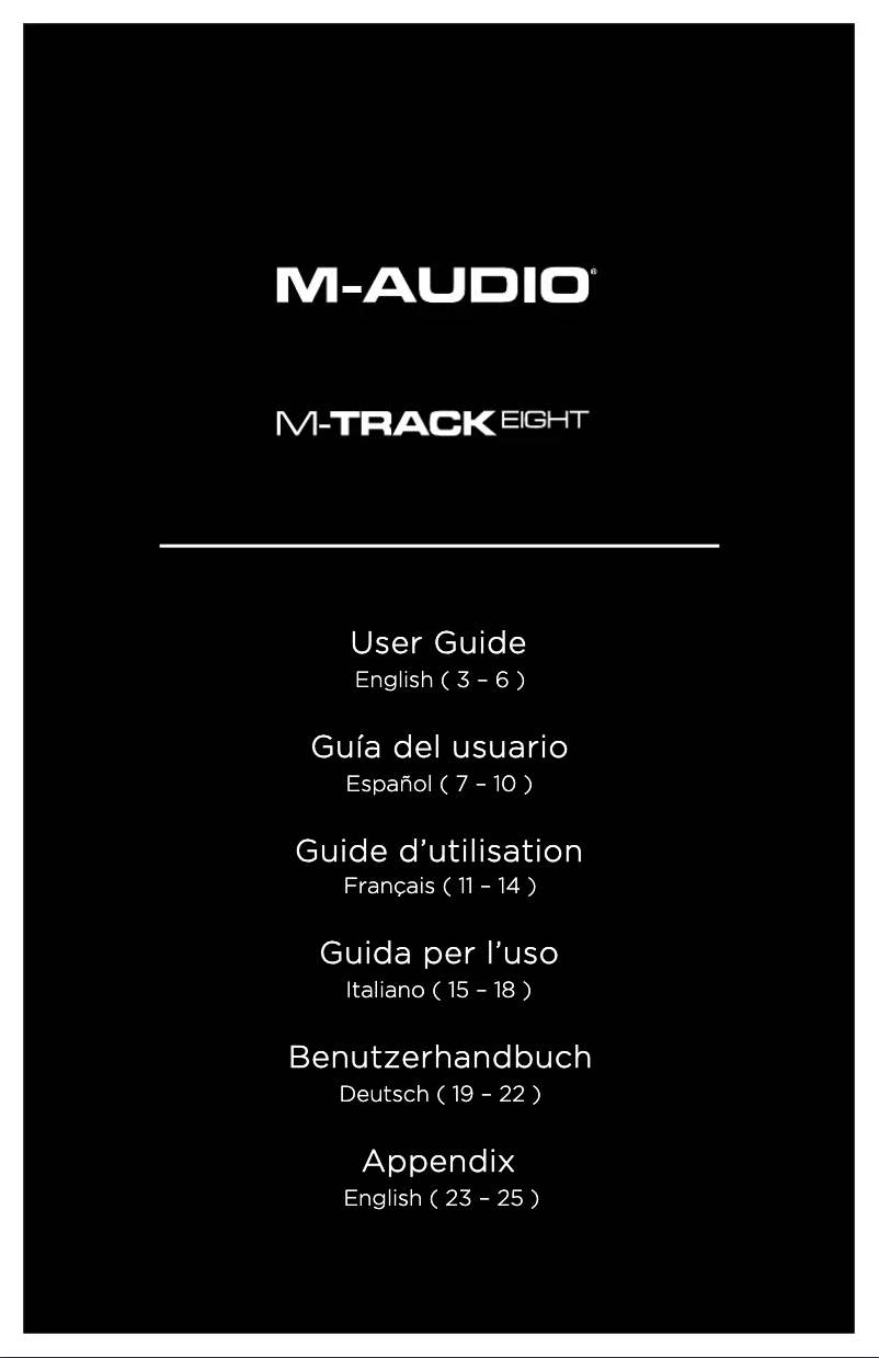 Page n°1 - Manuel utilisateur M-Audio M-Track Eight