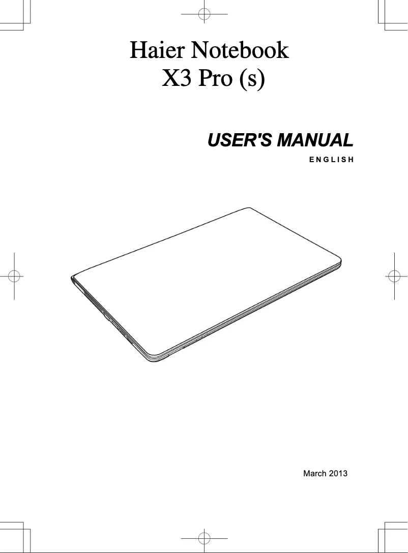 Page 1 de la notice Manuel utilisateur Haier X3P