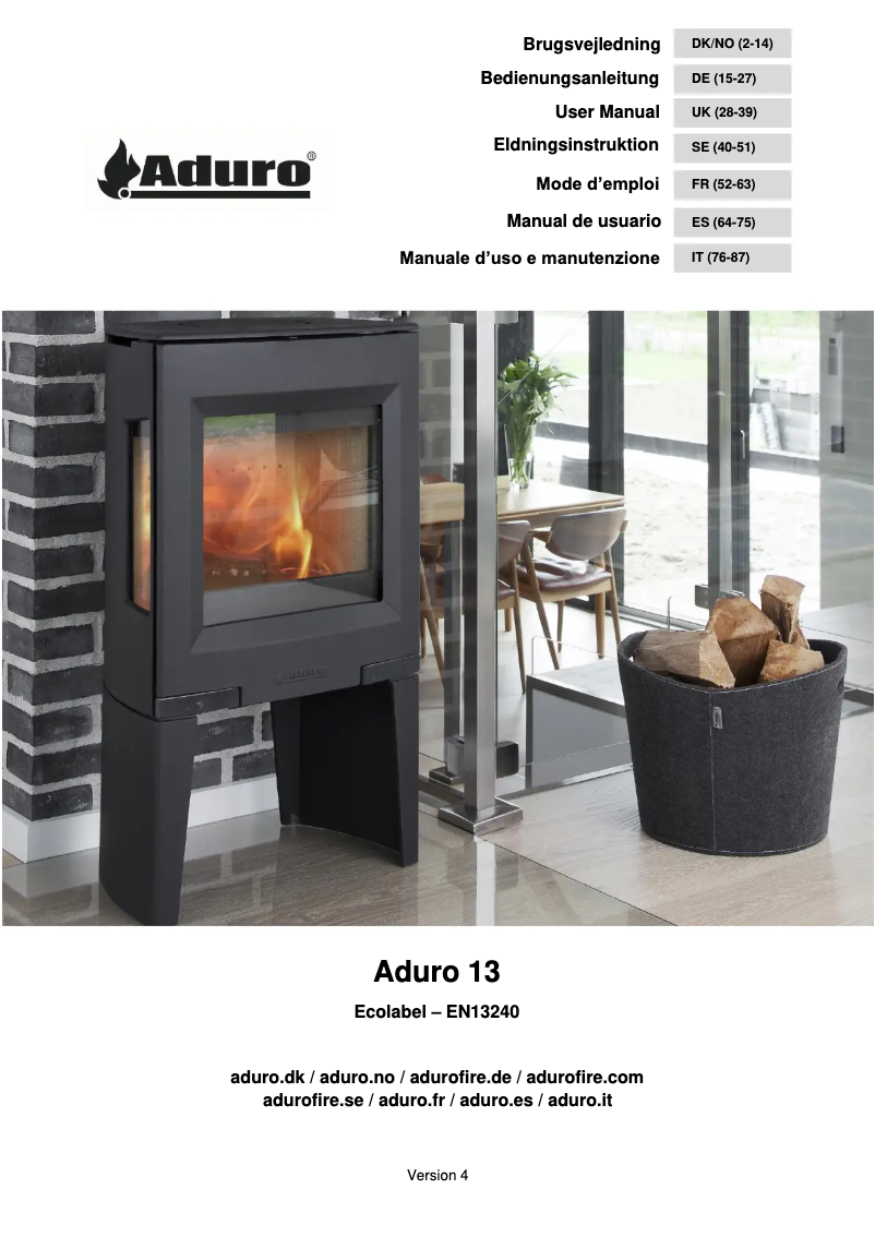 Page n°1 - Manuel utilisateur Aduro 13