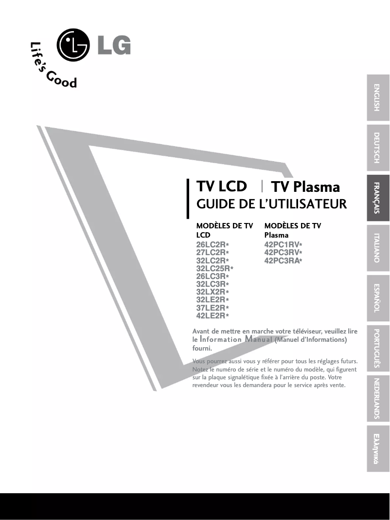 Página 1 del manual Manual de usuario LG 32LC3R