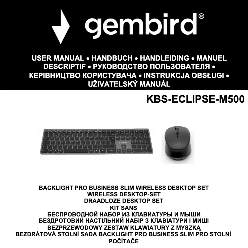Page 1 de la notice Manuel utilisateur Gembird KBS-ECLIPSE-M500