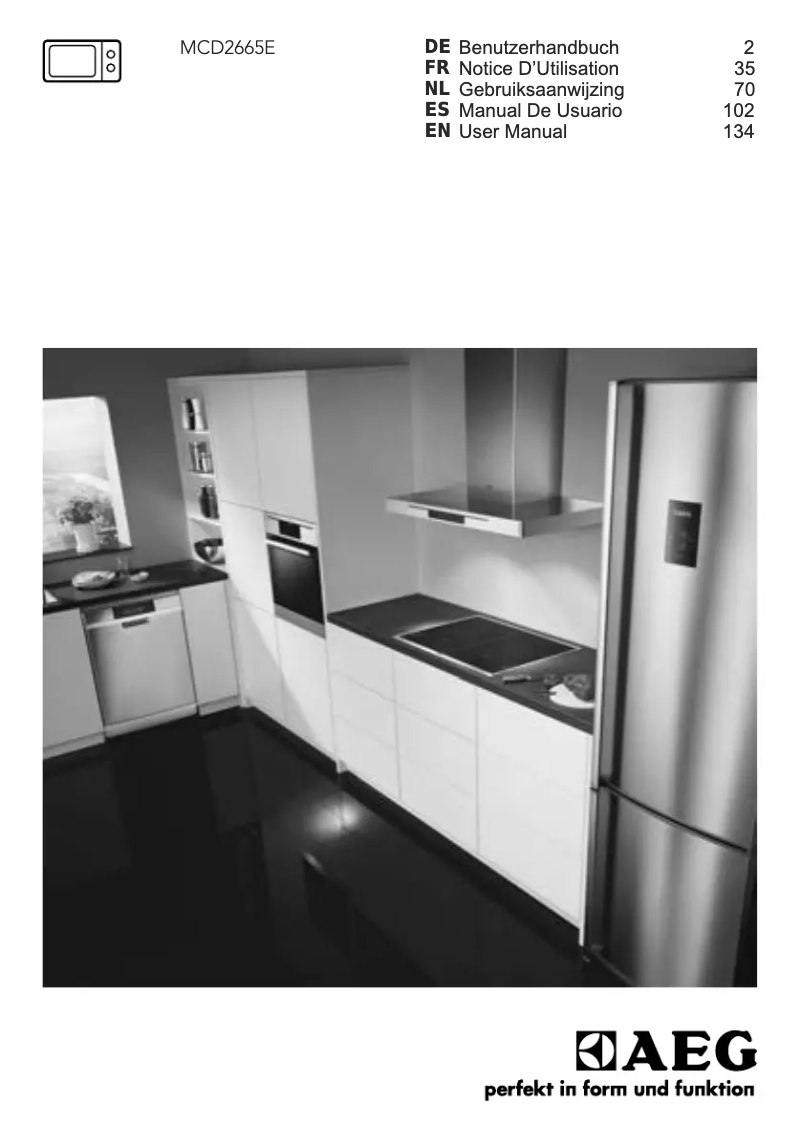 Page 1 de la notice Manuel utilisateur AEG MCD2665E-M