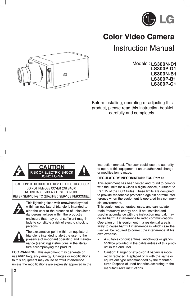 Page n°1 - Manuel utilisateur LG LS300P-D1