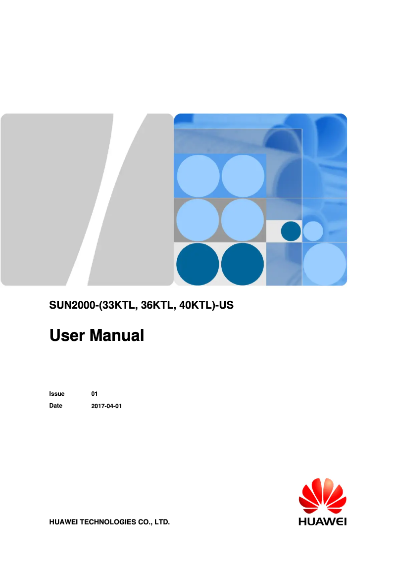 Page 1 de la notice Manuel utilisateur Huawei SUN2000-36KTL