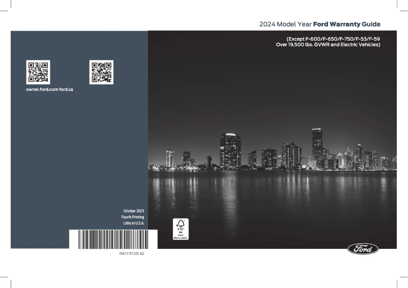 Page n°1 - Informations de garantie Ford F-150 (2024)