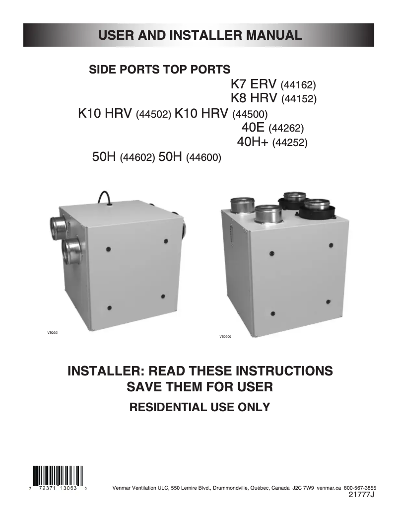 Image de la première page du manuel de l'appareil 44602