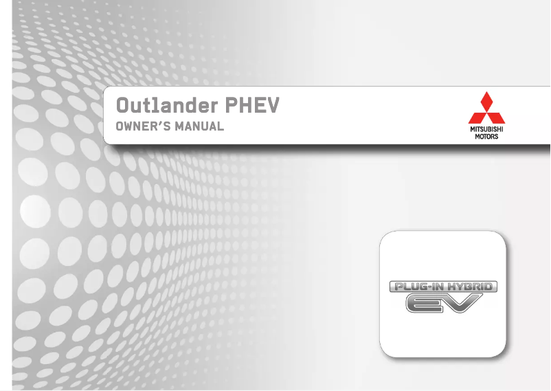 Image de la première page du manuel de l'appareil Outlander PHEV (2017)