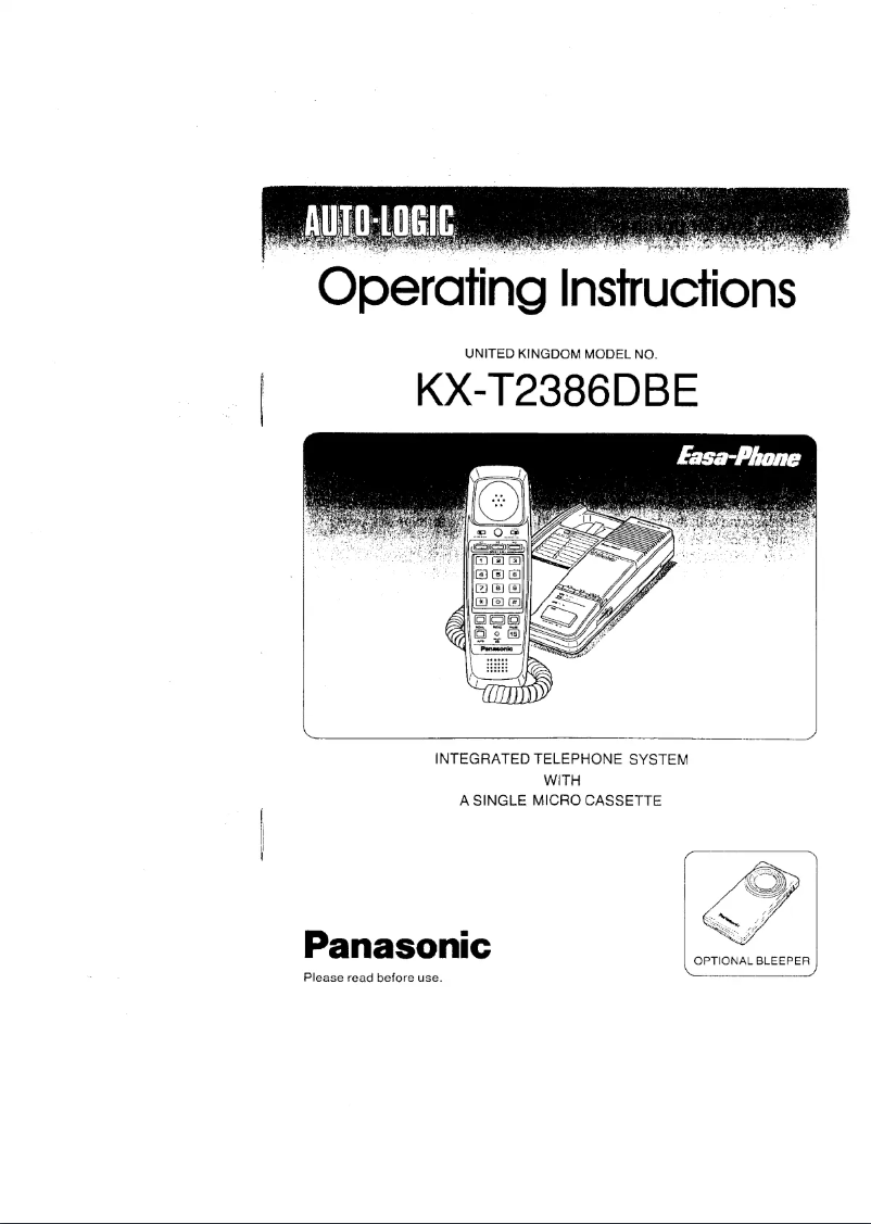 Page 1 de la notice Manuel utilisateur Panasonic KX-T2386DBE