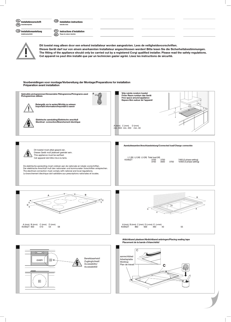 Page n°1 - Guide d'installation Etna KI390ZT