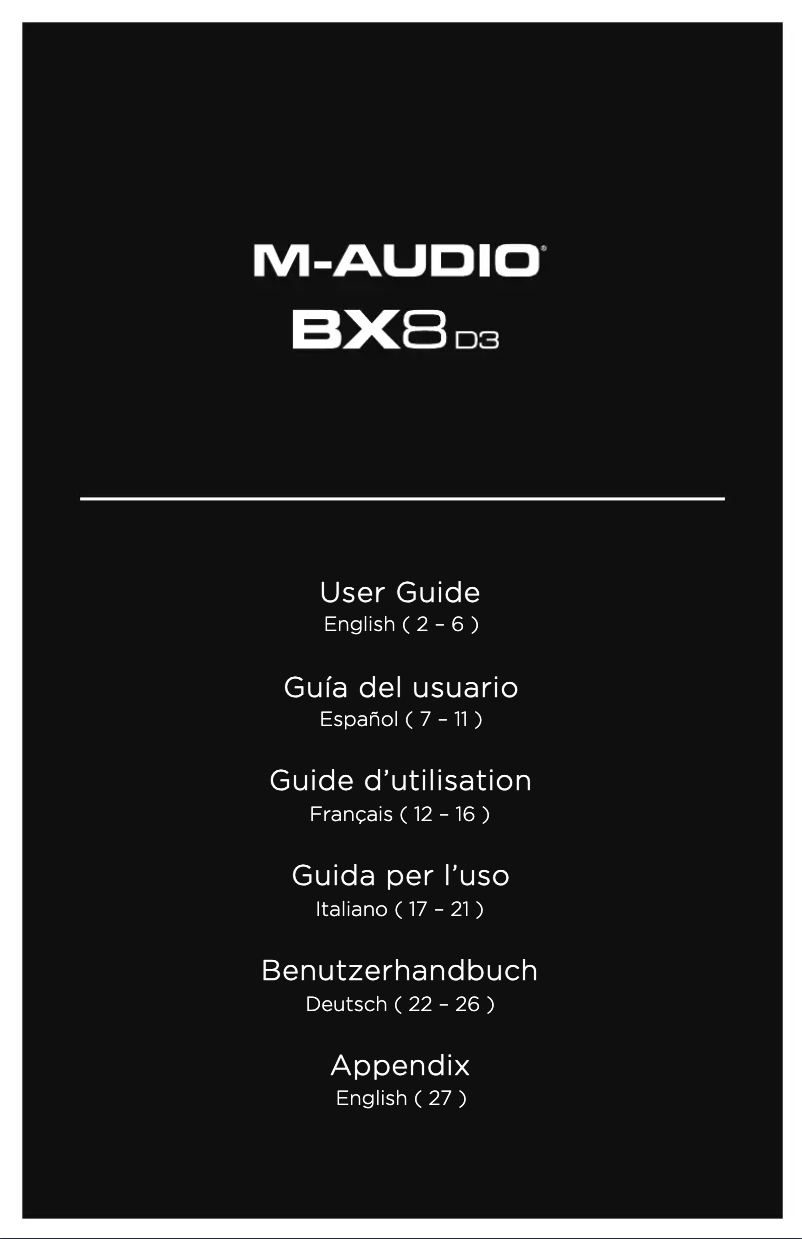 Page n°1 - Manuel utilisateur M-Audio BX8 D3
