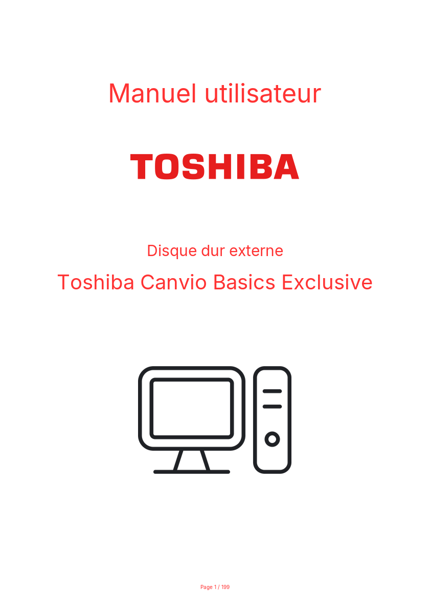 Page 1 de la notice Manuel utilisateur Toshiba Canvio Basics Exclusive
