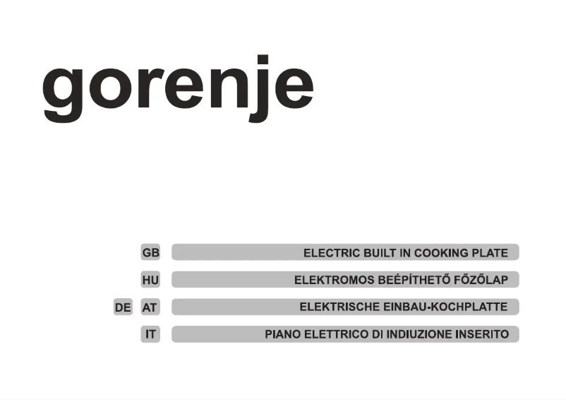 Page n°1 - Manuel utilisateur Gorenje IT332CSC