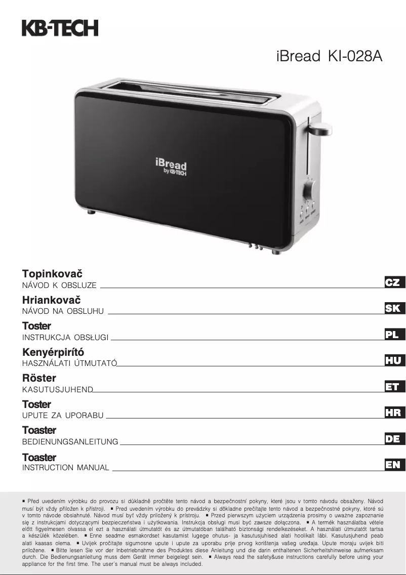 Page 1 de la notice Manuel utilisateur KB-TECH KI-028A