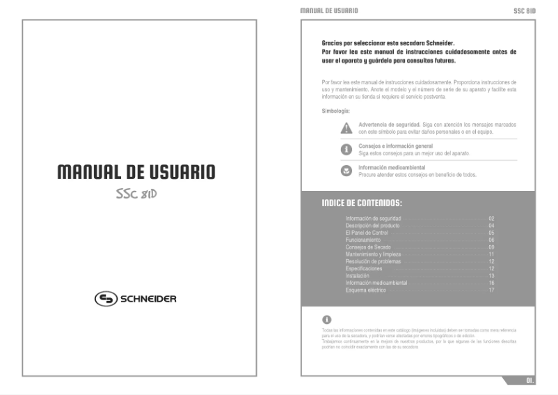 Page 1 de la notice Manuel utilisateur Schneider SSC 81D