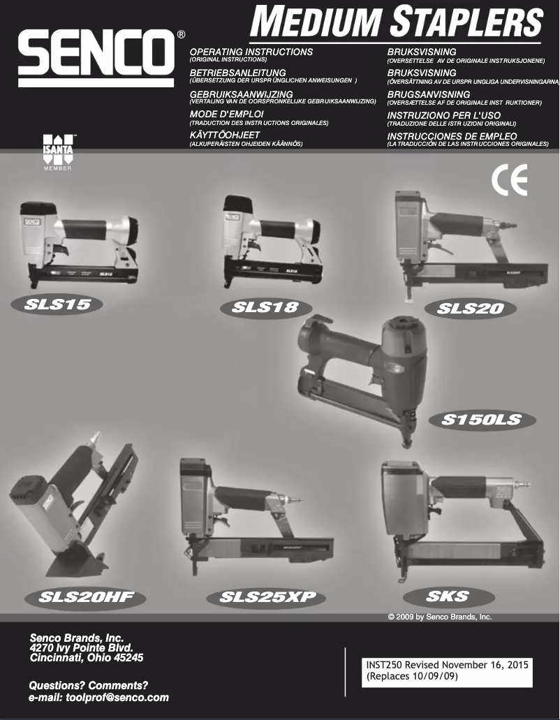 Page n°1 - Manuel utilisateur Senco SLS25XP