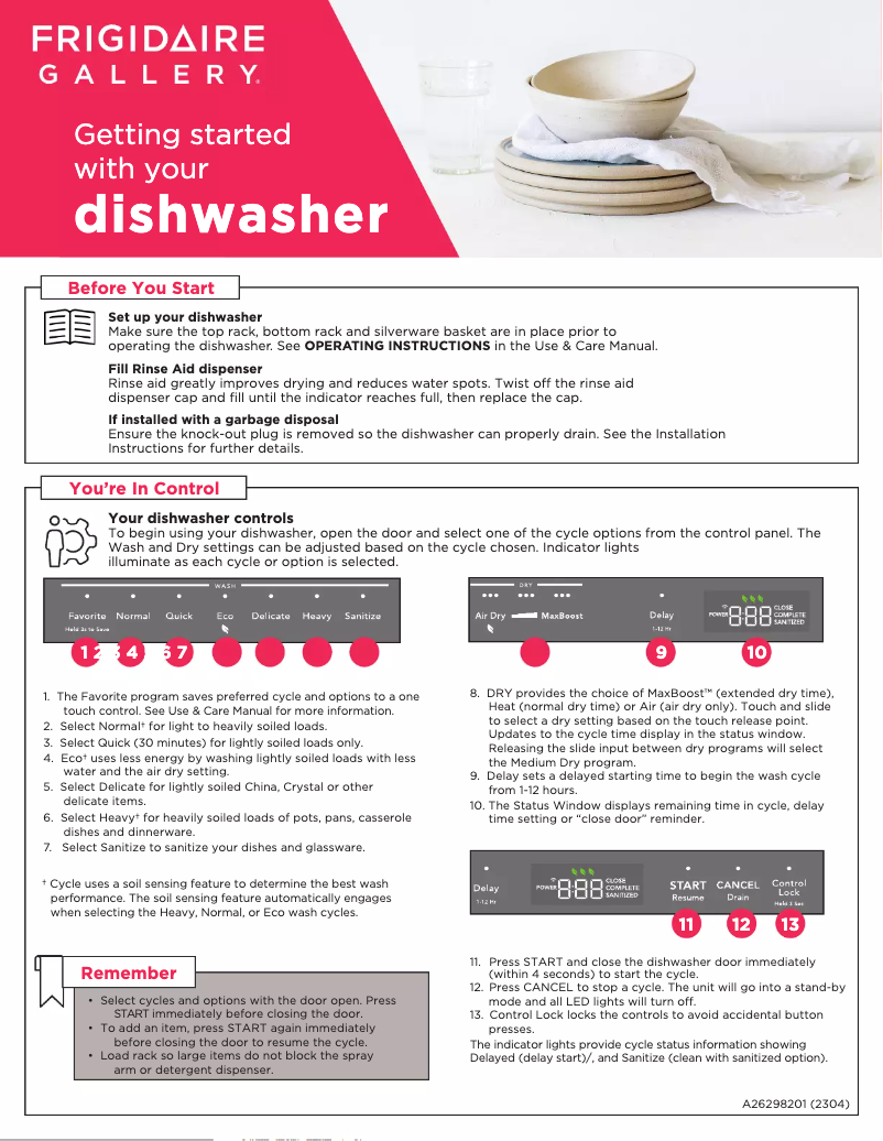 Page n°1 - Guide de démarrage rapide Frigidaire GDSP4715AF