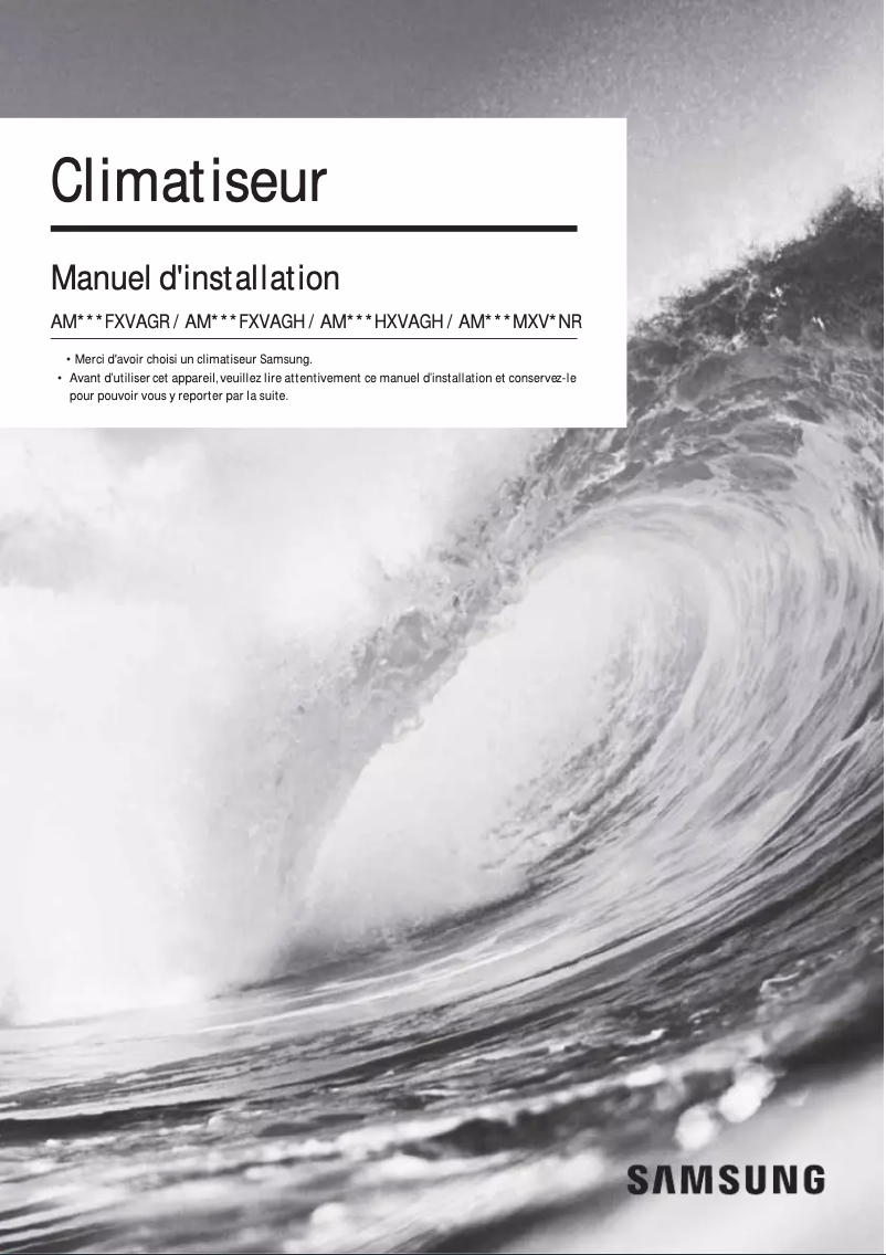 Page 1 de la notice Guide d'installation Samsung AM140FXVAGR