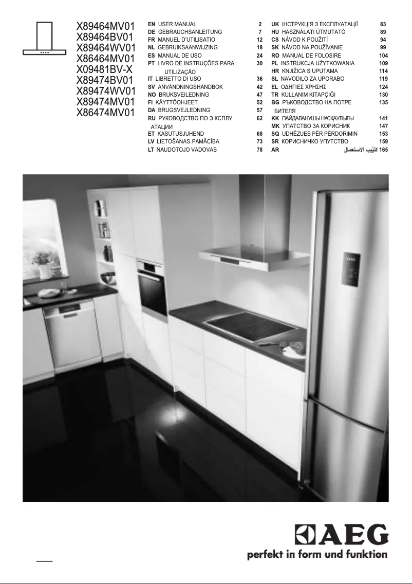 Page 1 de la notice Manuel utilisateur AEG X89474WV01