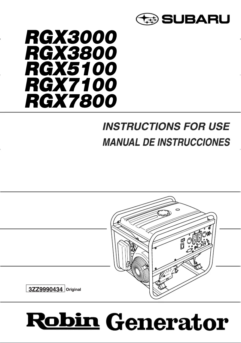 Page 1 de la notice Manuel utilisateur Subaru RGX7100