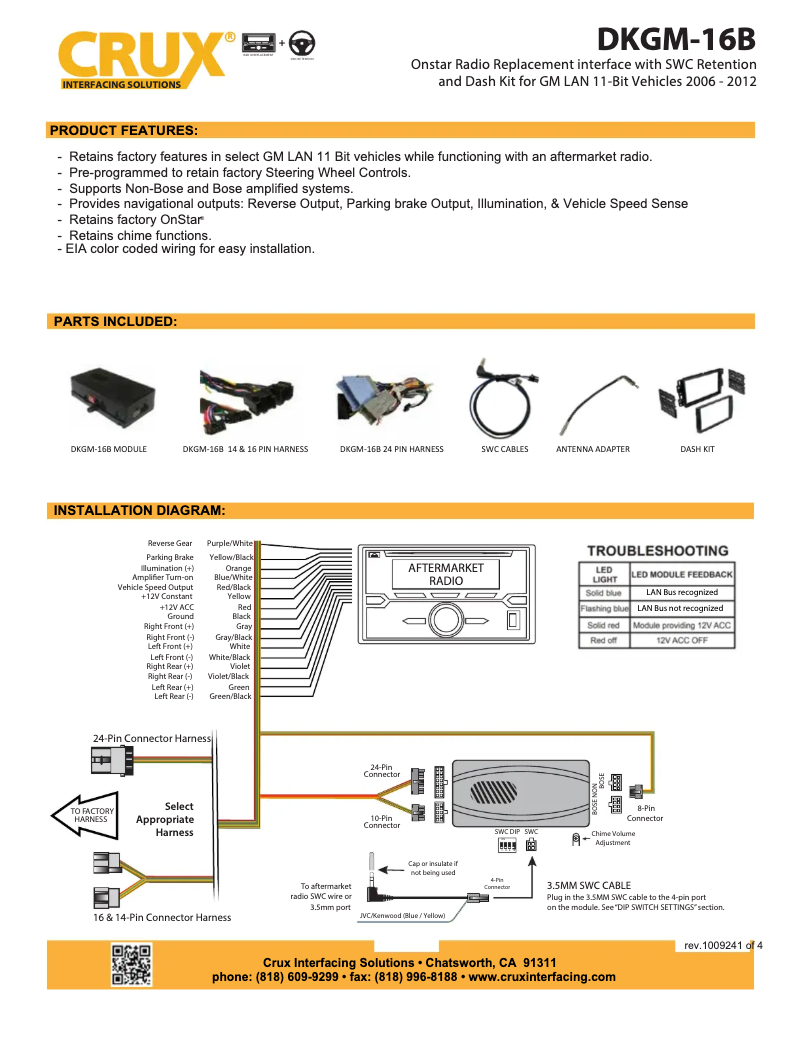 Page 1 de la notice Manuel utilisateur CRUX DKGM-16B