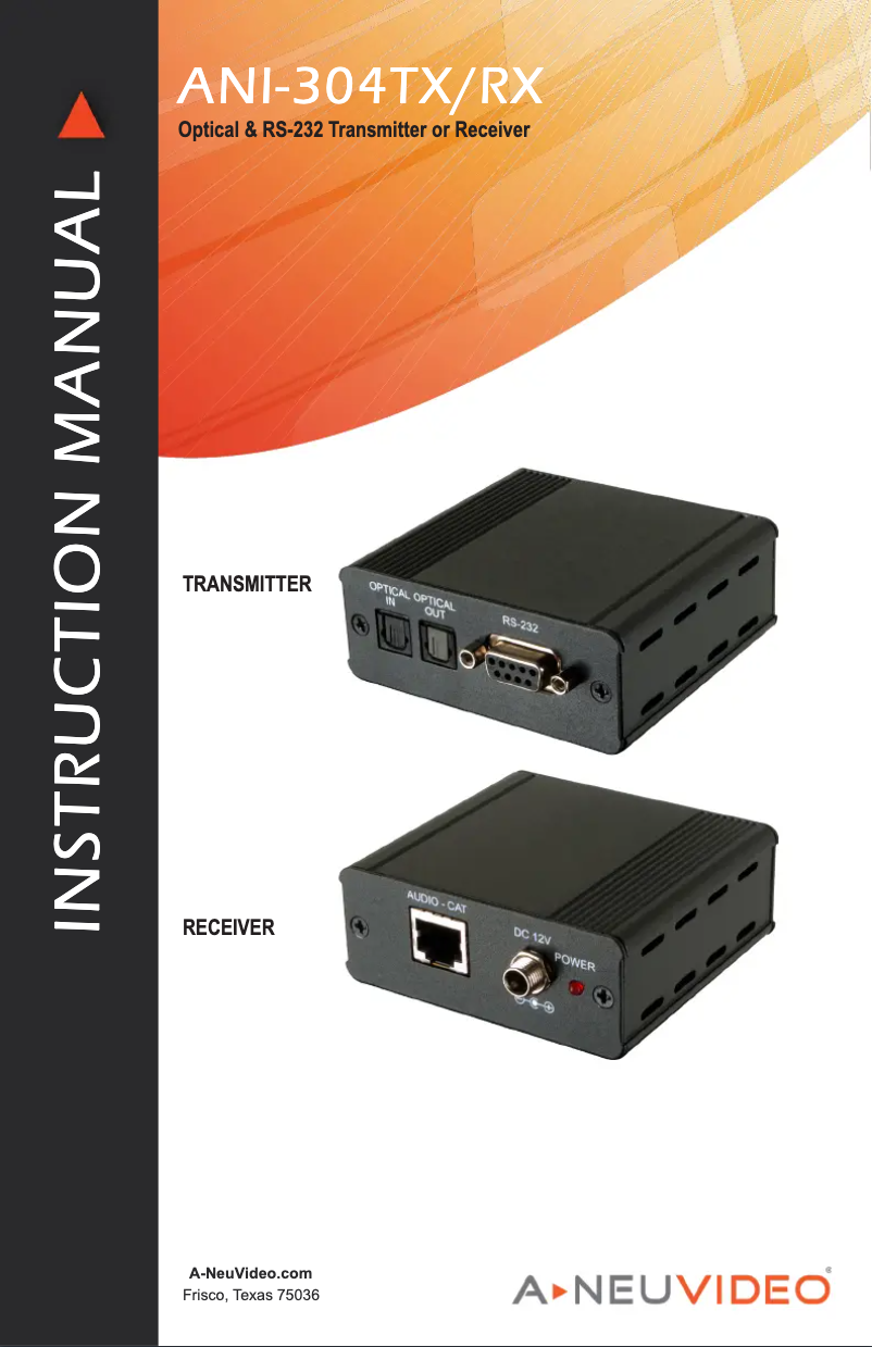 Page 1 de la notice Manuel utilisateur A-NeuVideo ANI-03TCDTX