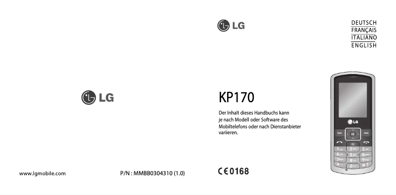 Página 1 del manual Manual de usuario LG KP170