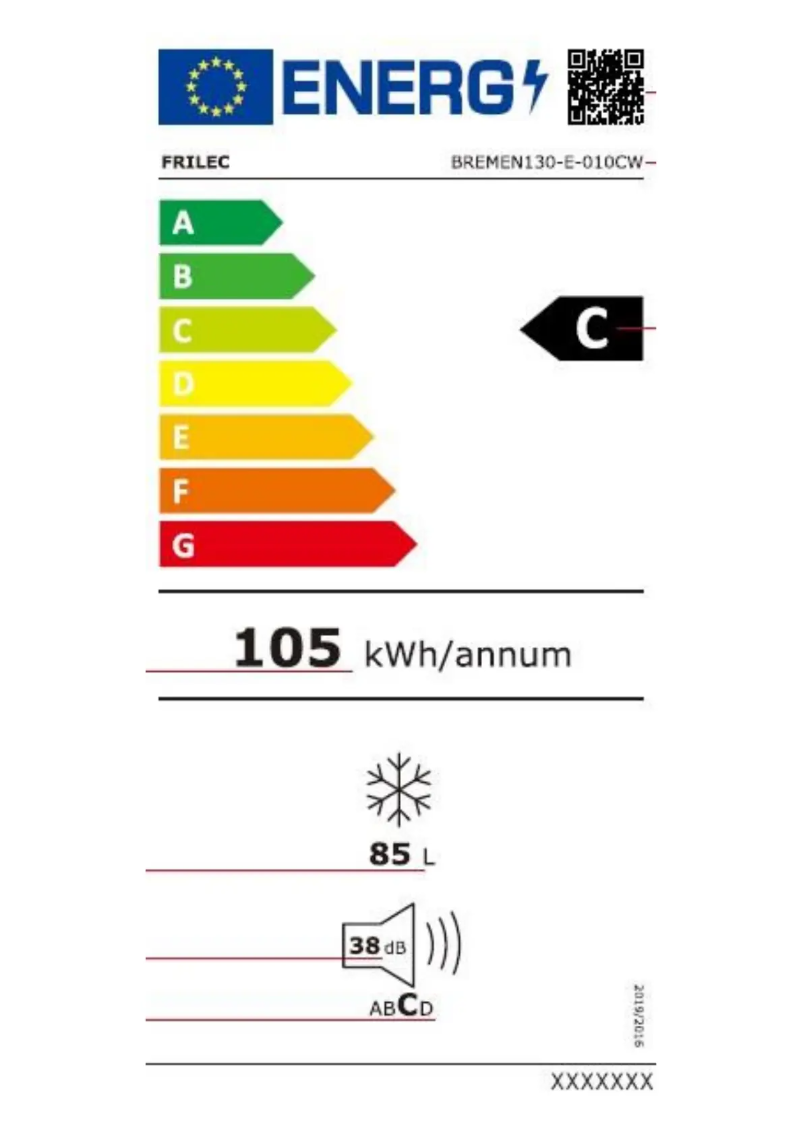 Page n°1 - Label énergétique Frilec BREMEN130-E-010CW
