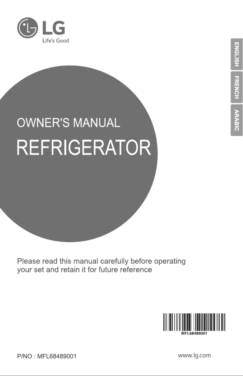 Page n°1 - Manuel utilisateur LG GR-B450RQHL