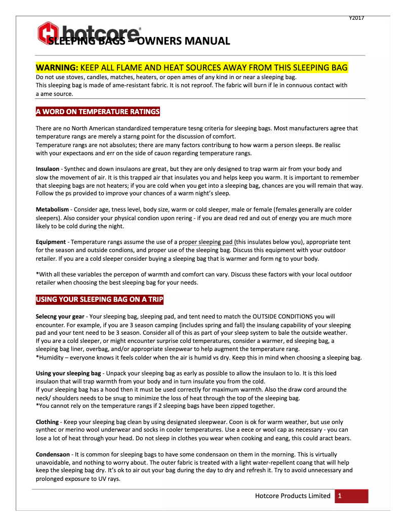 Page 1 de la notice Manuel utilisateur Hotcore Roma 200