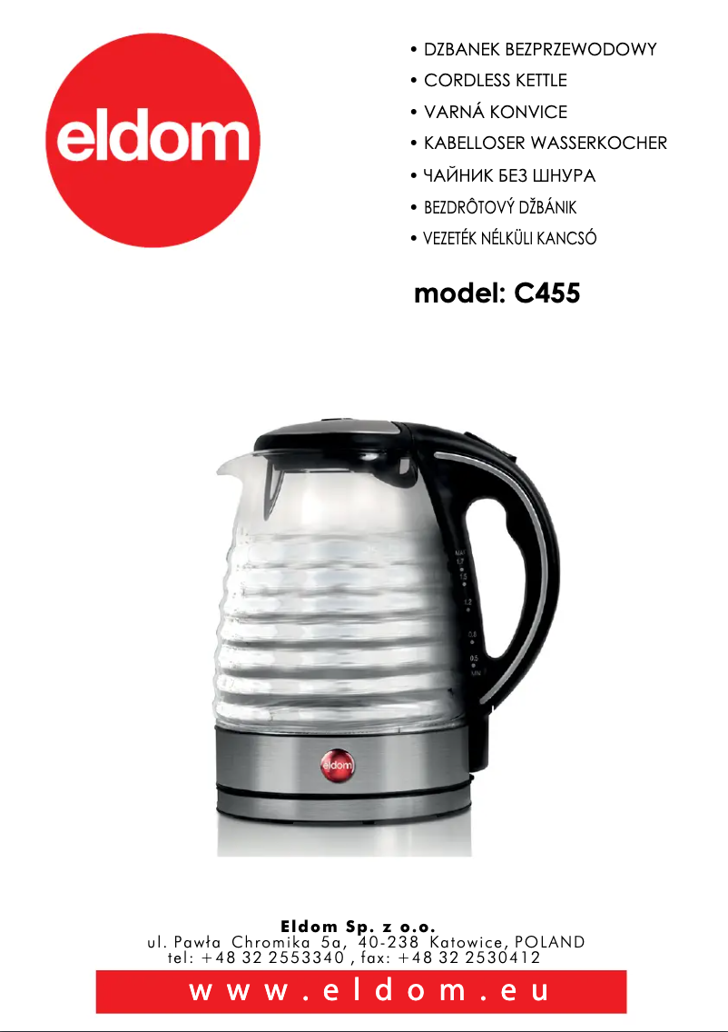 Page n°1 - Manuel utilisateur Eldom C455