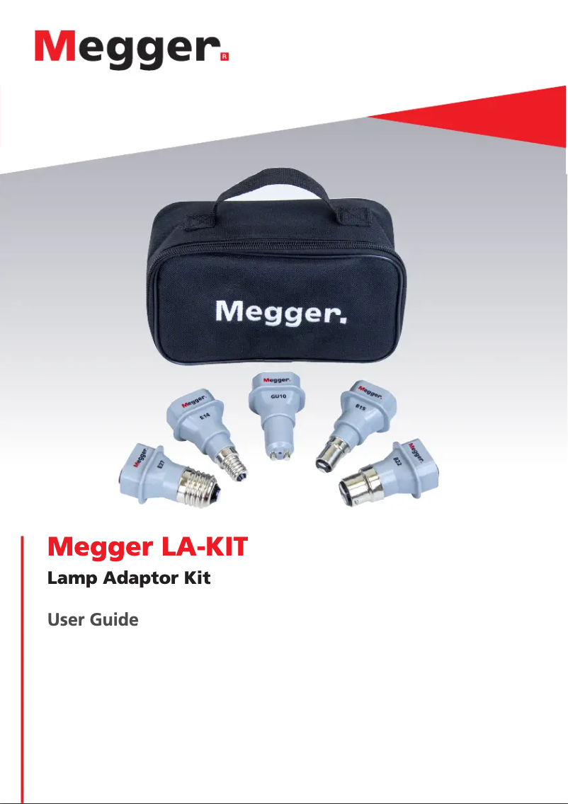 Page 1 de la notice Manuel utilisateur Megger LA-KIT
