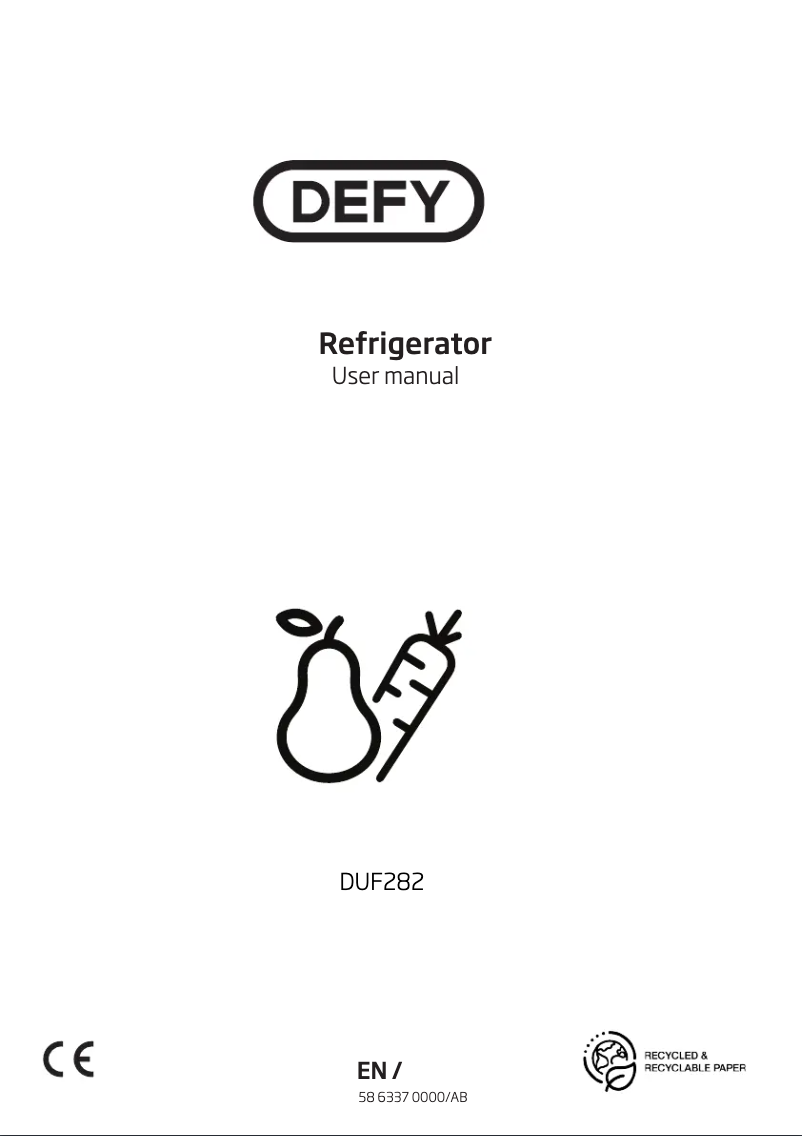 Page 1 de la notice Manuel utilisateur Defy DUF282