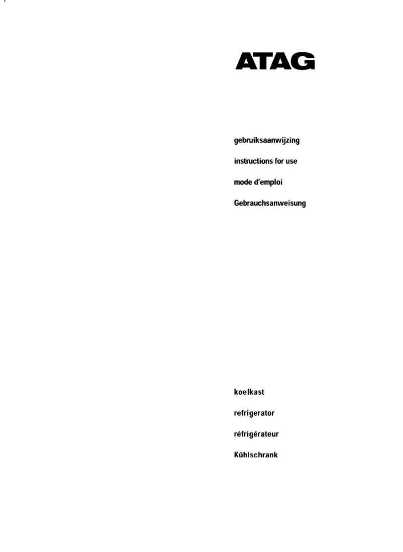 Page 1 de la notice Manuel utilisateur Atag KA2011DL