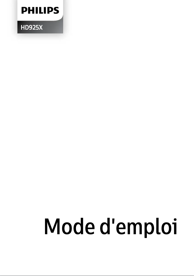 Page 1 de la notice Manuel utilisateur Philips HD9200