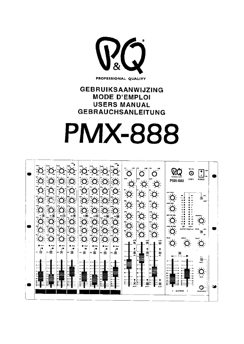 Image de la première page du manuel de l'appareil PMX-888