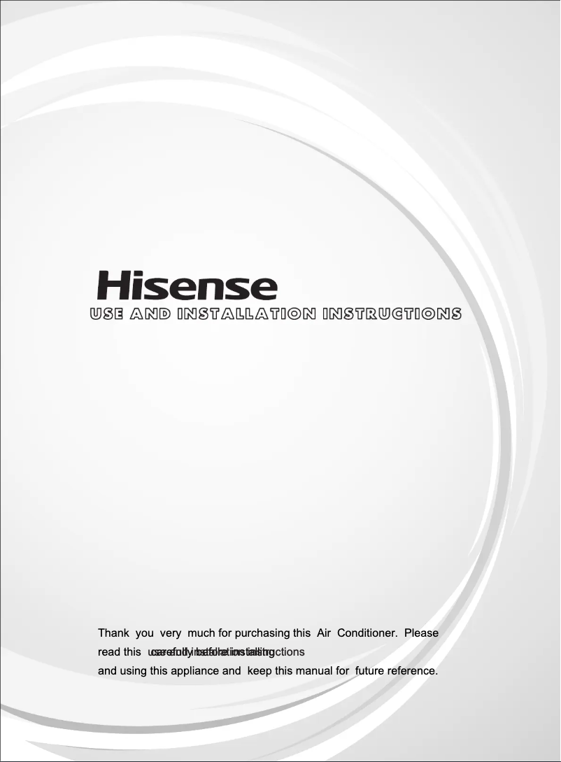 Page n°1 - Manuel utilisateur Hisense AUV90UR4RFB4