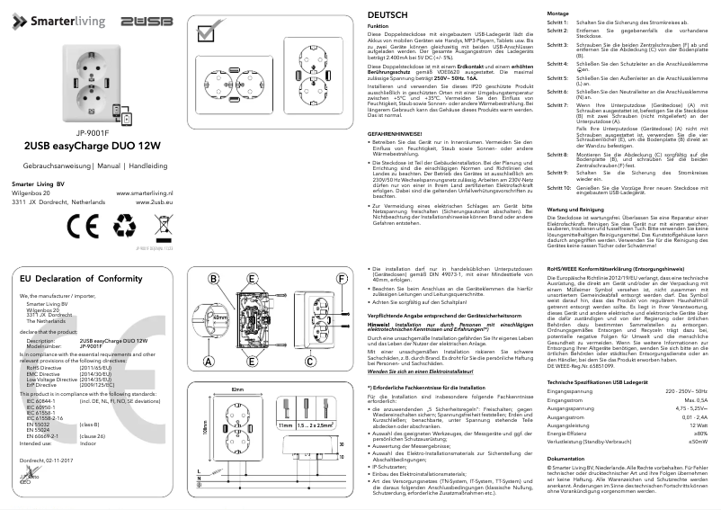 Page 1 de la notice Manuel utilisateur 2USB JP-9001F