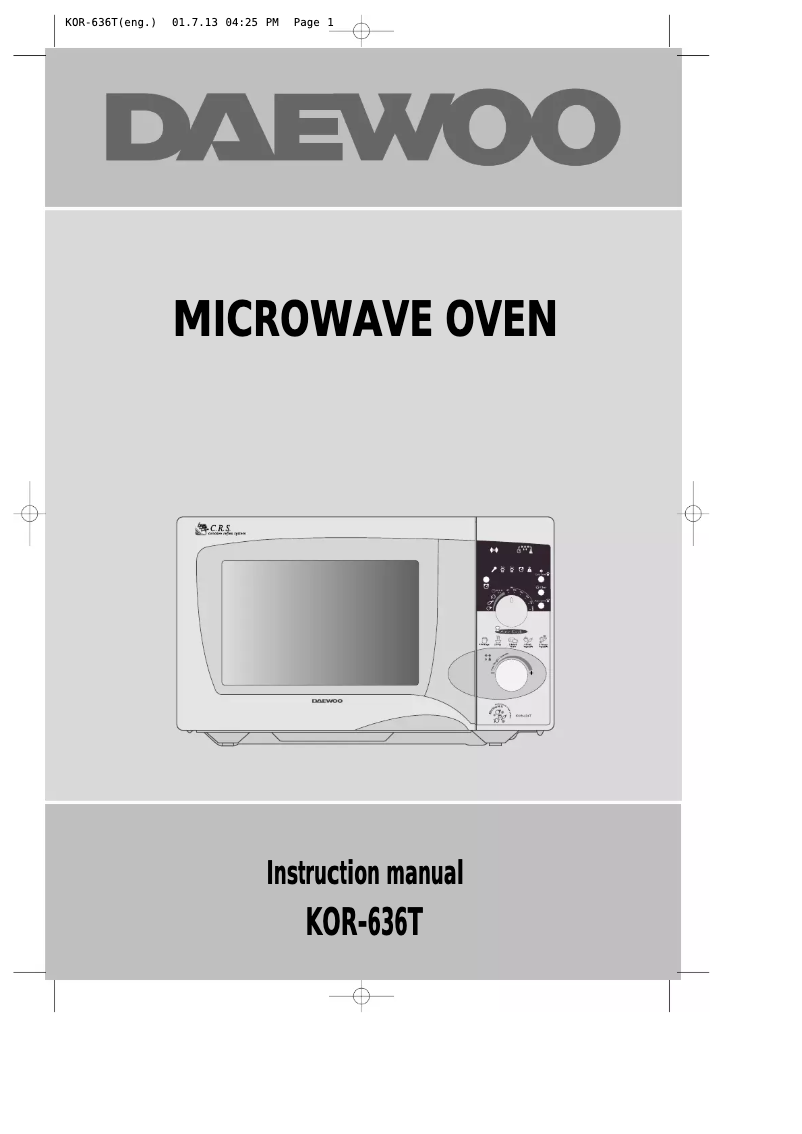 Page n°1 - Manuel utilisateur Daewoo KOR-636T