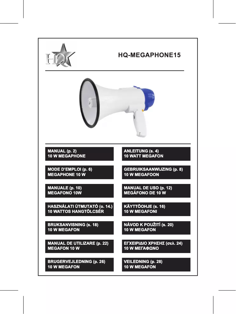 Image de la première page du manuel de l'appareil MEGAPHONE15