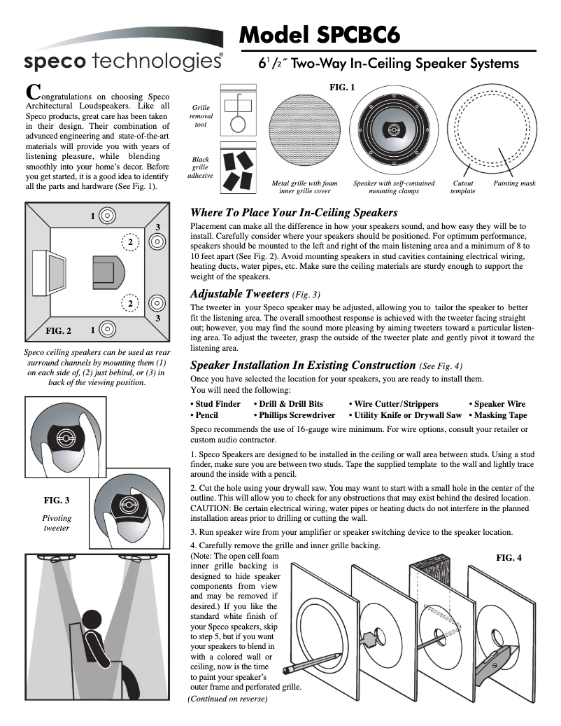 Page 1 de la notice Manuel utilisateur Speco Technologies SPCBC6