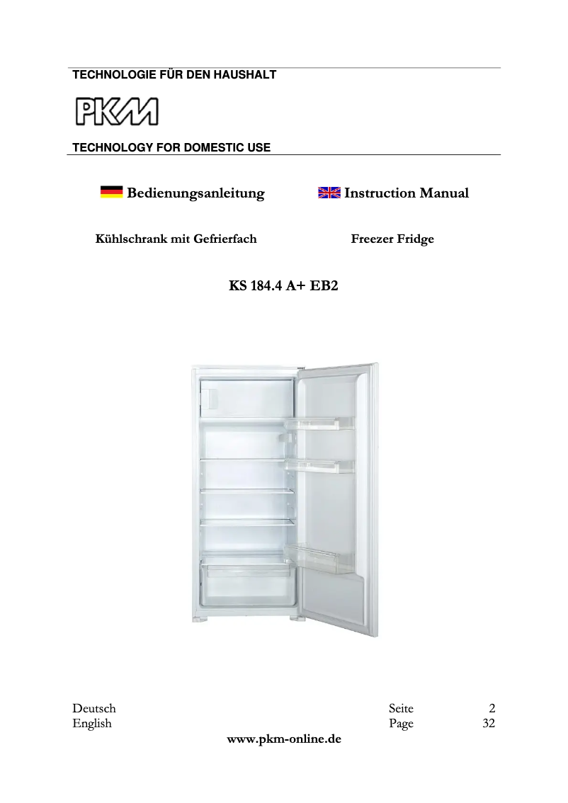 Page 1 de la notice Manuel utilisateur PKM KS184.4A+EB2