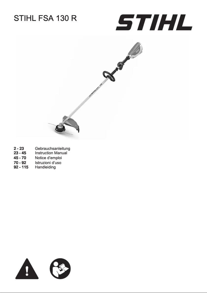 Image de la première page du manuel de l'appareil FSA 130 R