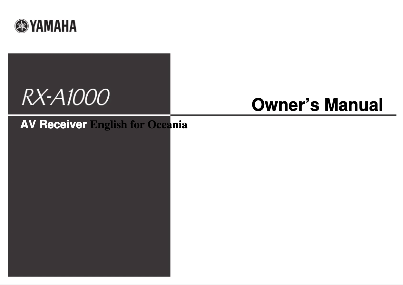 Image de la première page du manuel de l'appareil RX-A1000