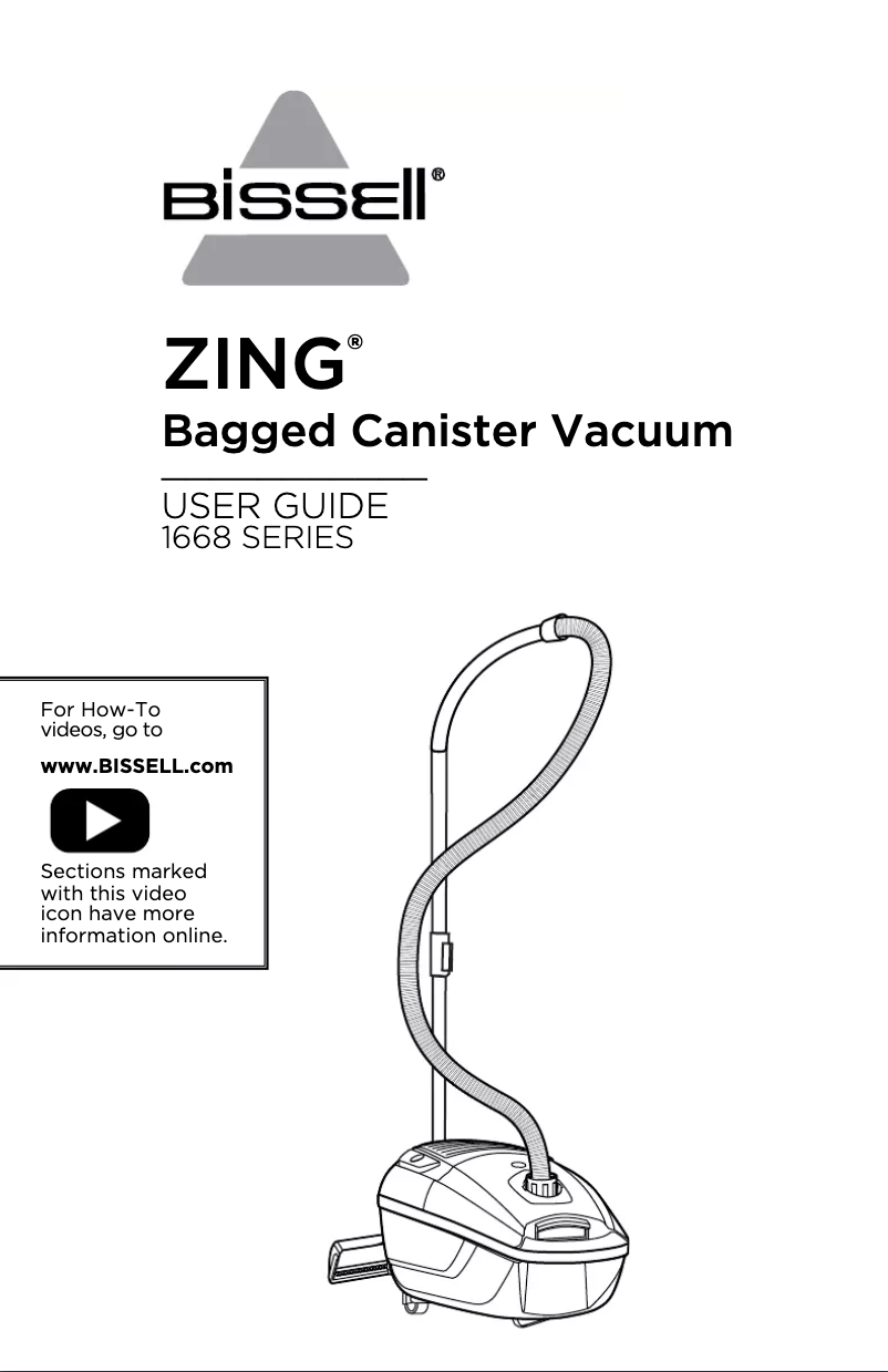 Page 1 de la notice Manuel utilisateur Bissell 1668