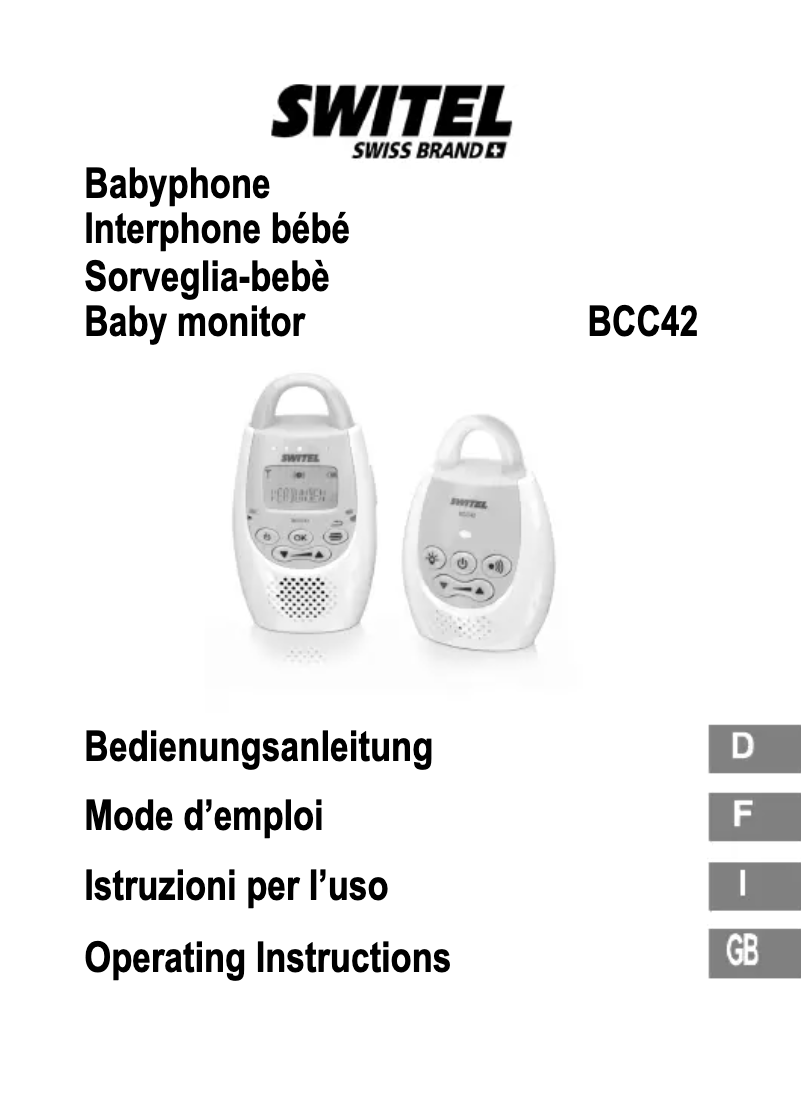 Page n°1 - Manuel utilisateur Switel BCC42