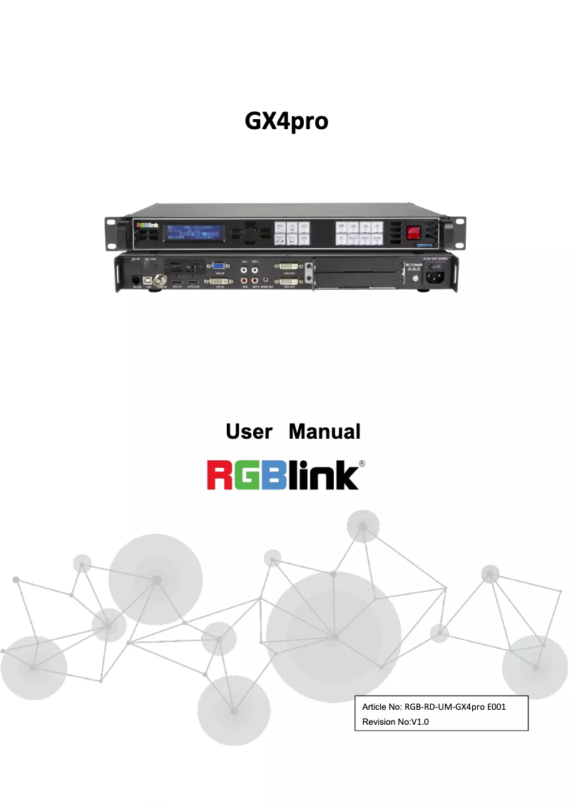 Page 1 of the manual User Manual RGBlink GX4pro