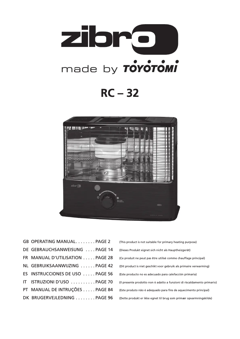 Page 1 de la notice Manuel utilisateur Zibro RC 32