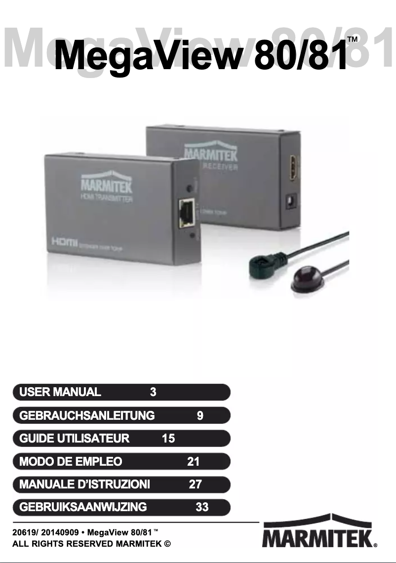 Page n°1 - Manuel utilisateur Marmitek MegaView 81